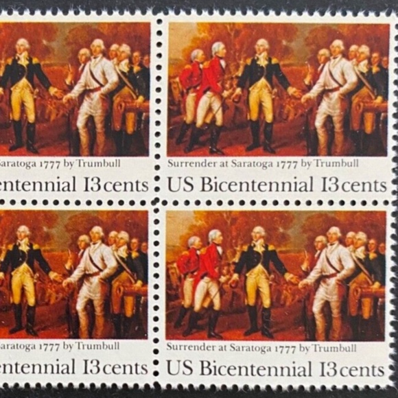 13 Cents 1977 Block Of 10 Surrender At Saratoga Xf M/ 205067352661 - Picture 2 of 2